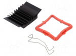 Heatsink: extruded | grilled | BGA | black | L: 27mm | W: 27mm | H: 9.5mm