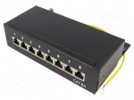 Patch panel | RJ45 | Cat: 6a | Colour: black | IDC | surface-mounted