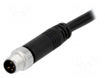 Connector: M8 | 5m | male | PIN: 4 | straight | plug | 3A | IP67 | 30V