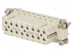 Connector: HDC | female | CDA | PIN: 16 | 16+PE | size 66.16 | 16A | 250V