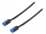 Patch cord | U/UTP | 6a | stranded | Cu | PVC | black | Len: 3m | 32AWG