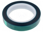 Tape: electrical insulating | W: 19mm | L: 66m | Thk: 0.06mm | green