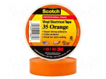 Tape: electrical insulating | W: 19mm | L: 20m | Thk: 0.178mm | orange