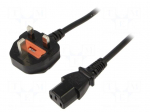 Cable | 3x0.75mm2 | BS 1363 (G) plug,IEC C13 female | PVC | 1.8m