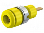 Laboratory connector: 2mm banana | socket | 10A | 28mm | yellow