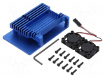 Enclosure: for computer | Raspberry Pi 4 B | aluminium | blue
