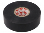 Tape: electrical insulating | W: 25mm | L: 33m | Thk: 0.18mm | black