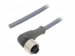 Cable: for sensors/automation | M12 | PIN: 4 | angled | 5m | plug | 250VDC