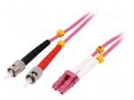 Fiber patch cord | OM4 | LC/UPC,ST/UPC | 5m | 50/125um | LSZH | grey