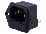 Connector: AC supply | socket | male | 10A | 250VAC | C14 (E) | 1062