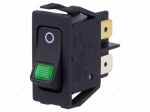 ROCKER | DPST | Pos: 2 | ON-OFF | 16A/250VAC | black | IP40 | filament lamp