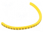 Marker: cable | Marking: M | 1.3&divide;3mm | PVC | yellow | leaded | PA-02 | L: 3mm