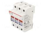 Fuse holder | 10x38mm | for DIN rail mounting | 32A | 690VAC | Poles: 3