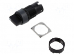 Switch: rotary | 16mm | Stabl.pos: 3 | black | none | Harmony XB6 | Pos: 3