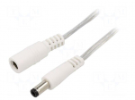 Cable | 2x0.5mm2 | DC 5,5/2,1 plug,DC 5,5/2,1 socket | straight