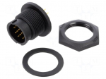 Connector: circular | socket | size B | male | PIN: 12 | bayonet | 2A | IP67