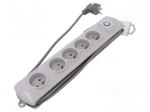 Plug socket strip: protective | Sockets: 5 | 230VAC | 10A | grey