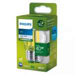 PHILIPS LED stikla 40W P45 E27 4000K caurspīdīga ultra energoefektīva spuldze 8720169188259 929003626501