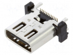 Connector: USB C | socket | on PCBs | SMT | PIN: 24 | vertical | USB 3.1