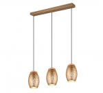 Trio Bidar piekarama lampa 3-pc E27 coffee brown brushed steel R31573065 4017807579031