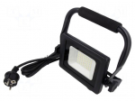 Lamp: LED flood light | 30W | 230VAC | 6400K | CRImin: 80 | 2400lm