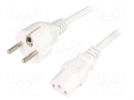 Cable | 3x1mm2 | CEE 7/7 (E/F) plug,IEC C13 female | PVC | 5m | white