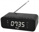 Audio- ja HiFi-s&uuml;steemid // Radio Clock // AD 1192 black Radiobudzik z bezprzewodową ładowarką i fm
