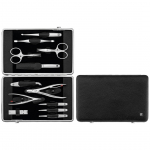 ZWILLING TWINOX Zestaw do manicure &ndash; czarne sk&oacute;rzane etui, 12 element&oacute;w