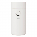 Coffee machine Adler  Coffee grinder AD4446wg 150 W, Coffee beans capacity 75 g, Lid safety switch, White
