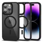 Back panel cover Tech-Protect - Tech-Protect MagMat MagSafe iPhone 15 Pro Case - Clear Black