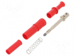 Laboratory connector: 4mm banana | plug | 36A | red | insulated