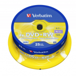 Verbatim DVD + RW Recordable Disks 25pcs