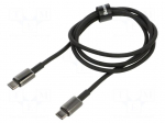 Cable | High Speed,USB 2.0 | USB C plug,both sides | 1m | black | 100W