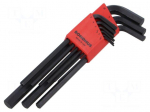 Wrench: hex key-set | ProTanium&reg;,steel | long | GorillaProof&reg; | 9pcs.