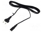 Cable | 2x0.75mm2 | CEE 7/16 (C) plug,IEC C7 female | PVC | 5m | black