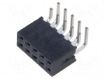 Connector: pin strips | socket | female | PIN: 10 | angled 90&deg; | THT | 2mm
