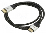 Cable | DisplayPort plug,HDMI plug | PVC | textile | 1.8m | black