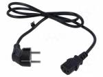 Cable | 3x0.75mm2 | CEE 7/7 (E/F) plug angled,IEC C13 female | PVC