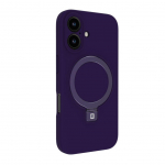 Back panel cover Evelatus Apple iPhone 16 Premium Magsafe with Stand Soft Touch Silicone Case Purple