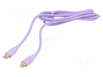 Cable | USB 2.0 | Apple Lightning plug,USB C plug | 1.5m | violet