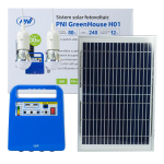 PNI GreenHouse H01 30W solar photovoltaic system with 12V / 7Ah battery, USB / Radio / MP3, 2 LED bulbs