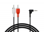 Koaksiaalv&otilde;rgud // HDMI, DVI, AUDIO &uuml;henduskaablid ja tarvikud // 4342#                Przyłącze wtyk 3,5st kątowy-2xwtyk rca  1,5m