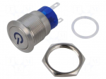 Switch: vandal resistant | Pos: 2 | SPDT | ULV4 | 3A/250VAC | IP67 | blue
