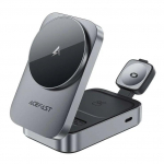 Wireless charger Acefast  E22 Desktop 3-in-1 Wireless Chargingholder Metal Grey