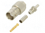 Connector: BNC | socket | straight | 50&Omega; | crimped | Contacts: brass