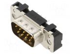 Connector: D-Sub | PIN: 9 | socket | male | on PCBs | straight | THT
