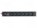 Plug socket strip: protective | Sockets: 6 | 250VAC | 10A | black | IP20