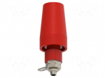 Laboratory connector: 4mm banana | socket | 36A | red | nickel plated