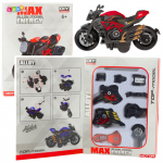 M&auml;nguala | PC | Konsoolid | Tarvikud // M&auml;nguasjad ja m&auml;ngud lastele // Motocykl Do Składania Skręcania Metal 1:14 DIY Czarno-Czerwony