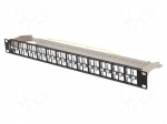 Patch panel | black | Number of ports: 48 | 19" | rack 19" | RACK